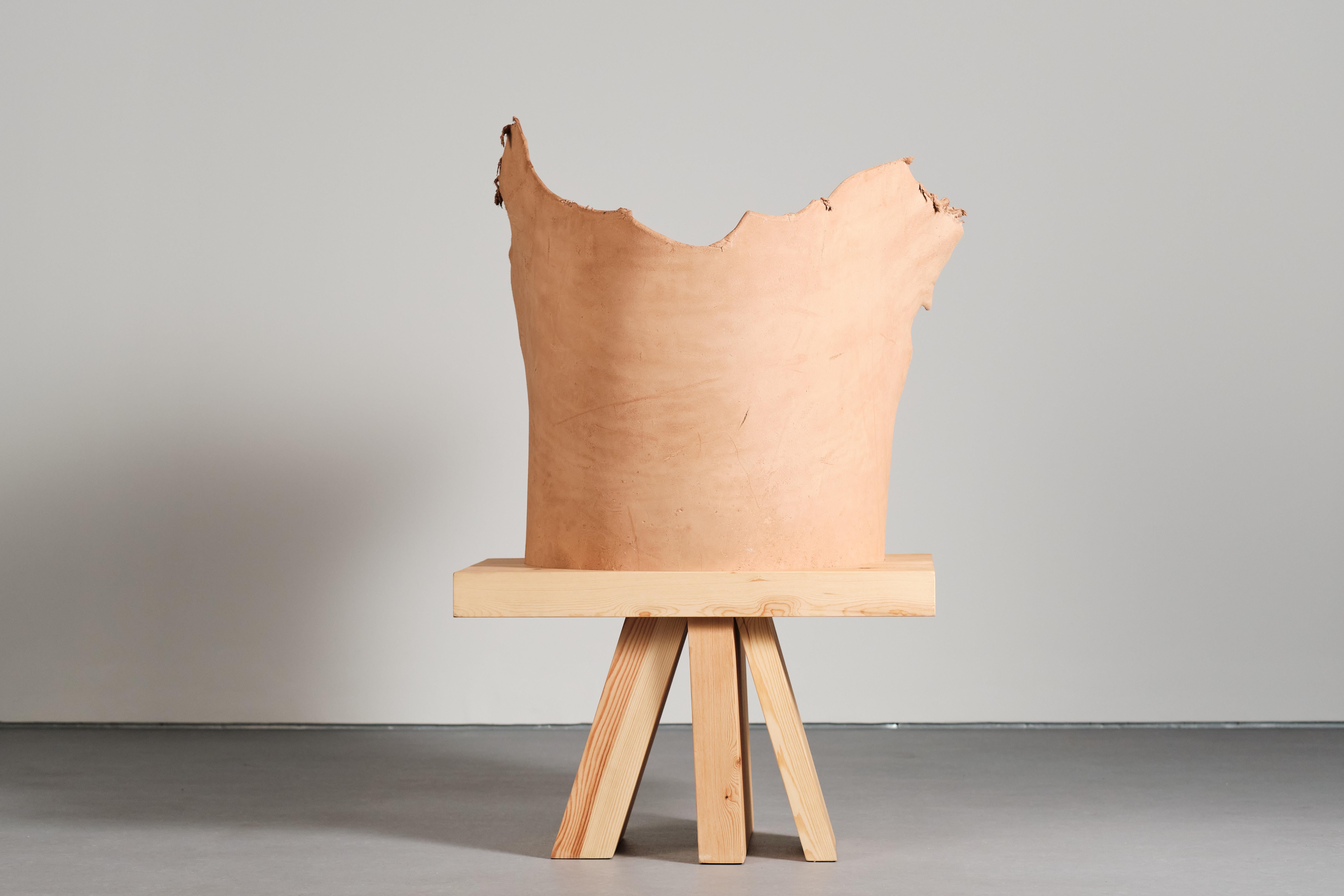 Mímesis #7 by Jordi Ribaudí - Buffalo Leather Sculptural Furniture In Excellent Condition For Sale In Barcelona, ES