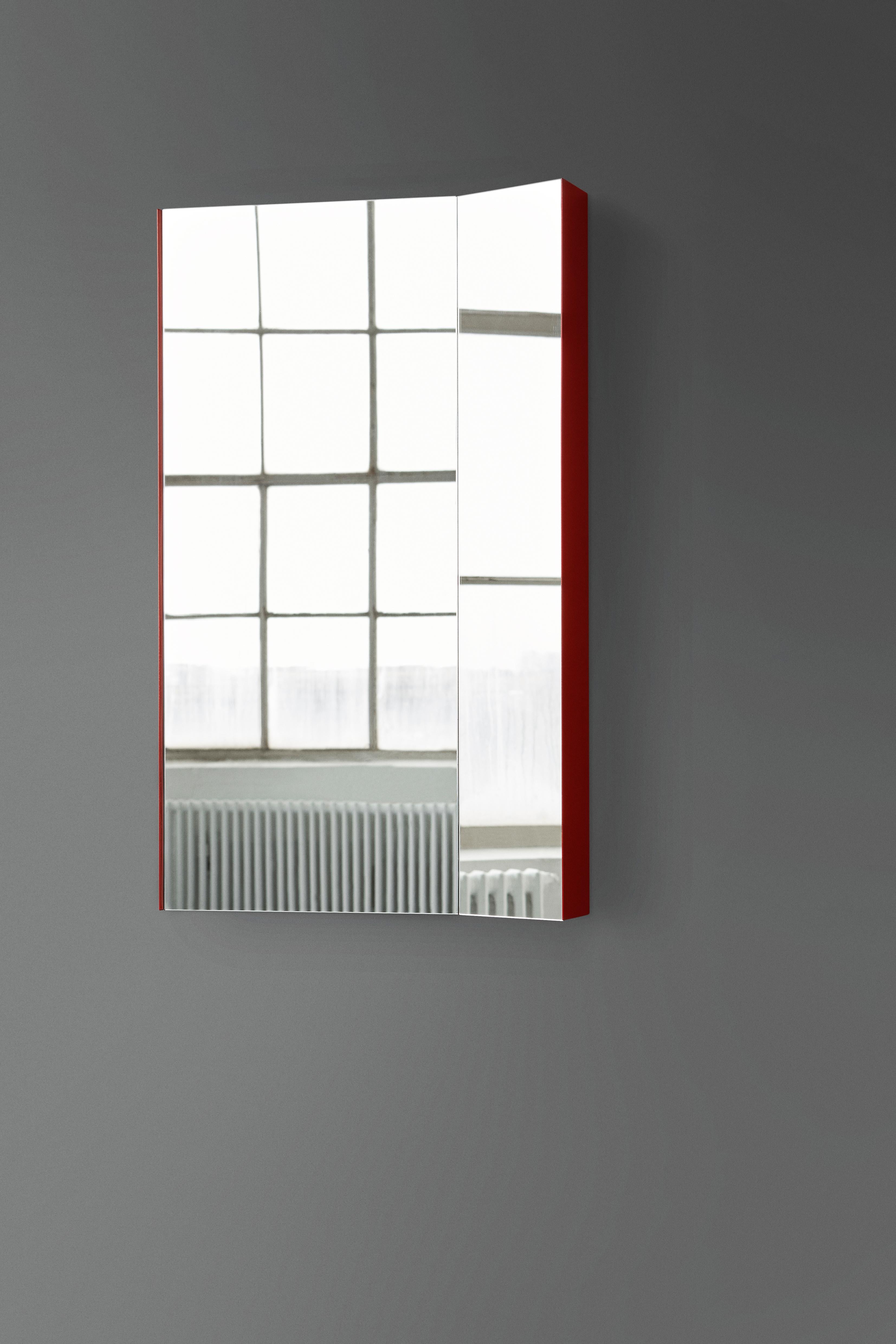 Moderne Miroir de sol ou mural planaire Mimesis en acier revêtu de poudre en vente