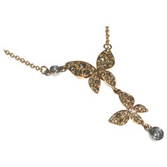 Mimi 18 Karat Pink Gold Necklace with Butterfly