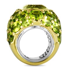 MIMÍ 18K Yellow and White Gold Lemon Quartz and Peridot Cluster Ring