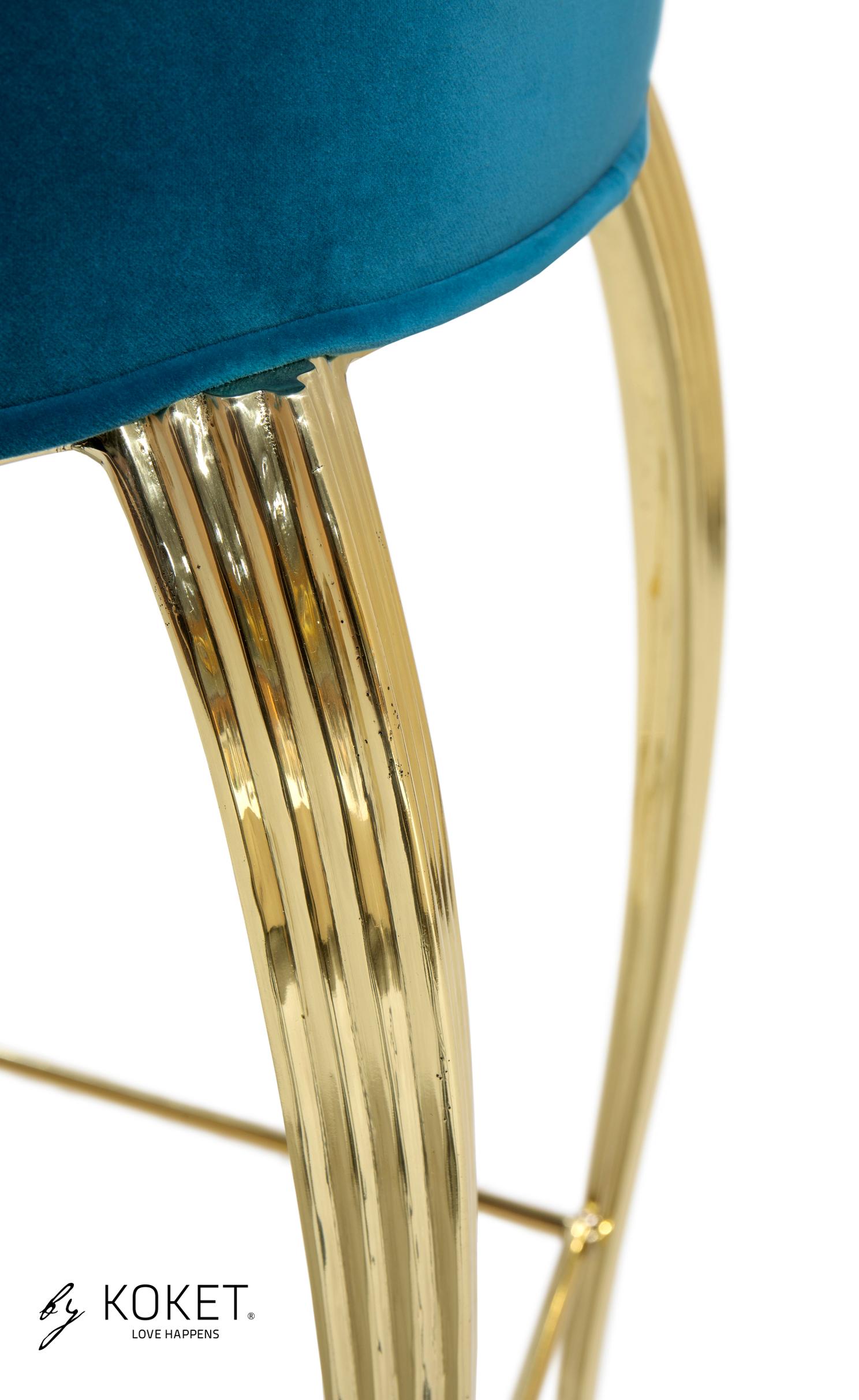 Portuguese Mimi Bar Stool in Brass For Sale