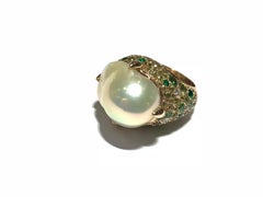 Mimi Boroque Pearl and Multi Stone Cocktail Ring