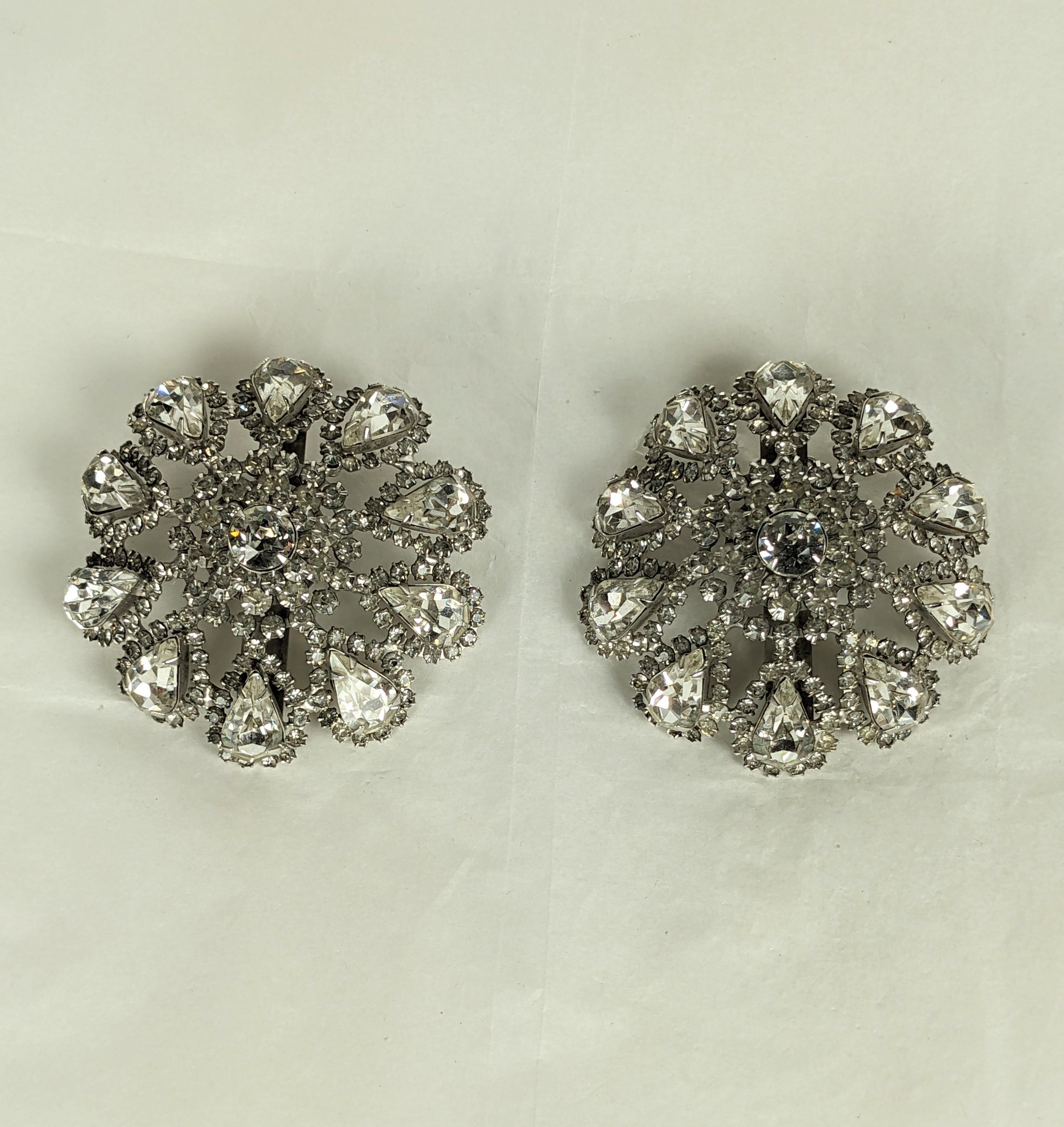 Mimi de Nardo - Grandes boucles d'oreilles en cristal Excellent état - En vente à New York, NY