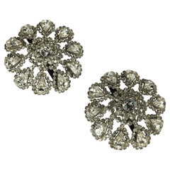 Mimi de Nardo Large Crystal Button Earclips Mimi de Nardo Large Crystal Button Earclips