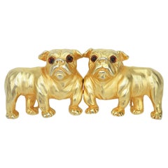 MIMI DI N Bulldog Gold Plated Dog Buckles, 1995