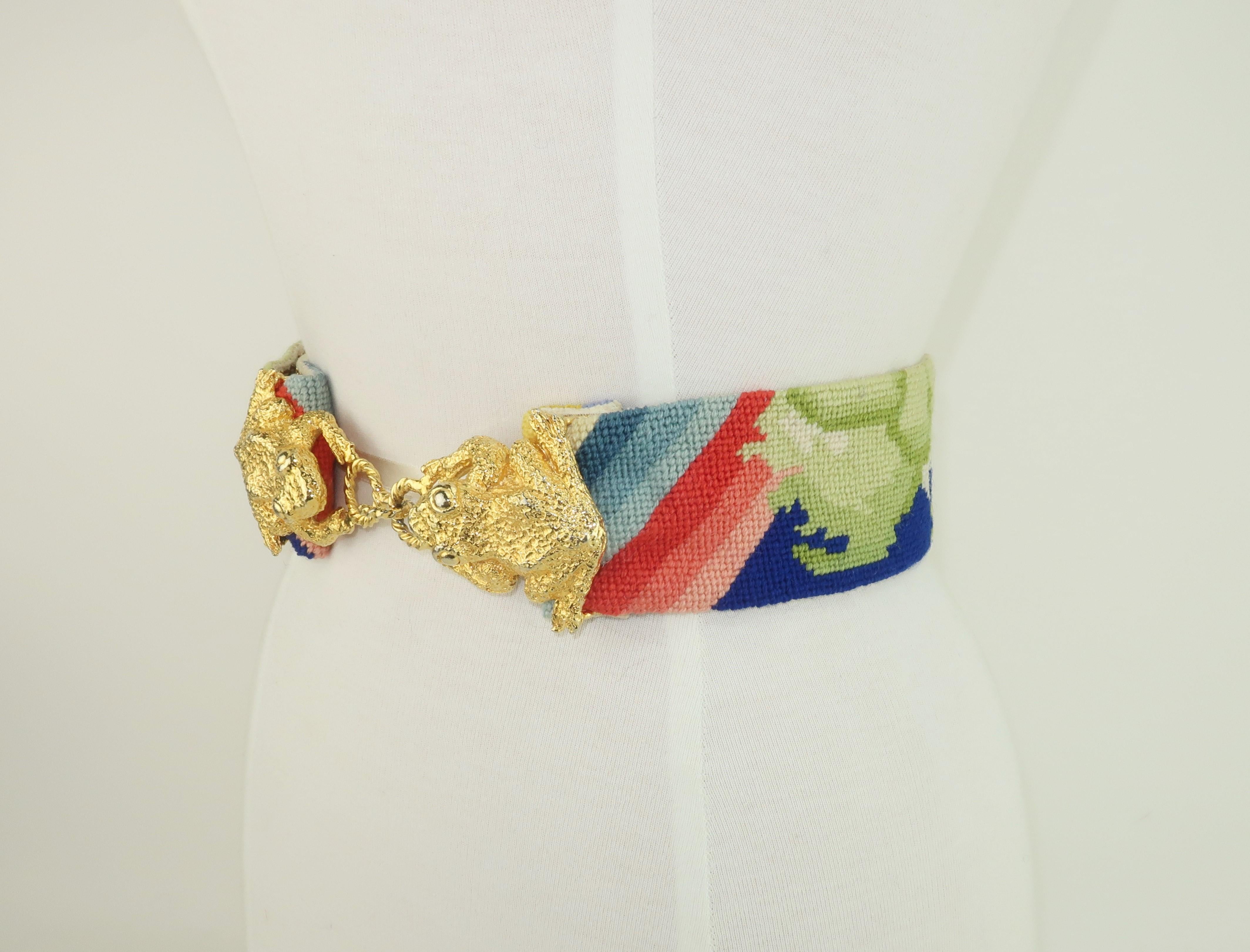 Mimi di N Large Frog Buckle With Needlepoint Belt, 1972 8