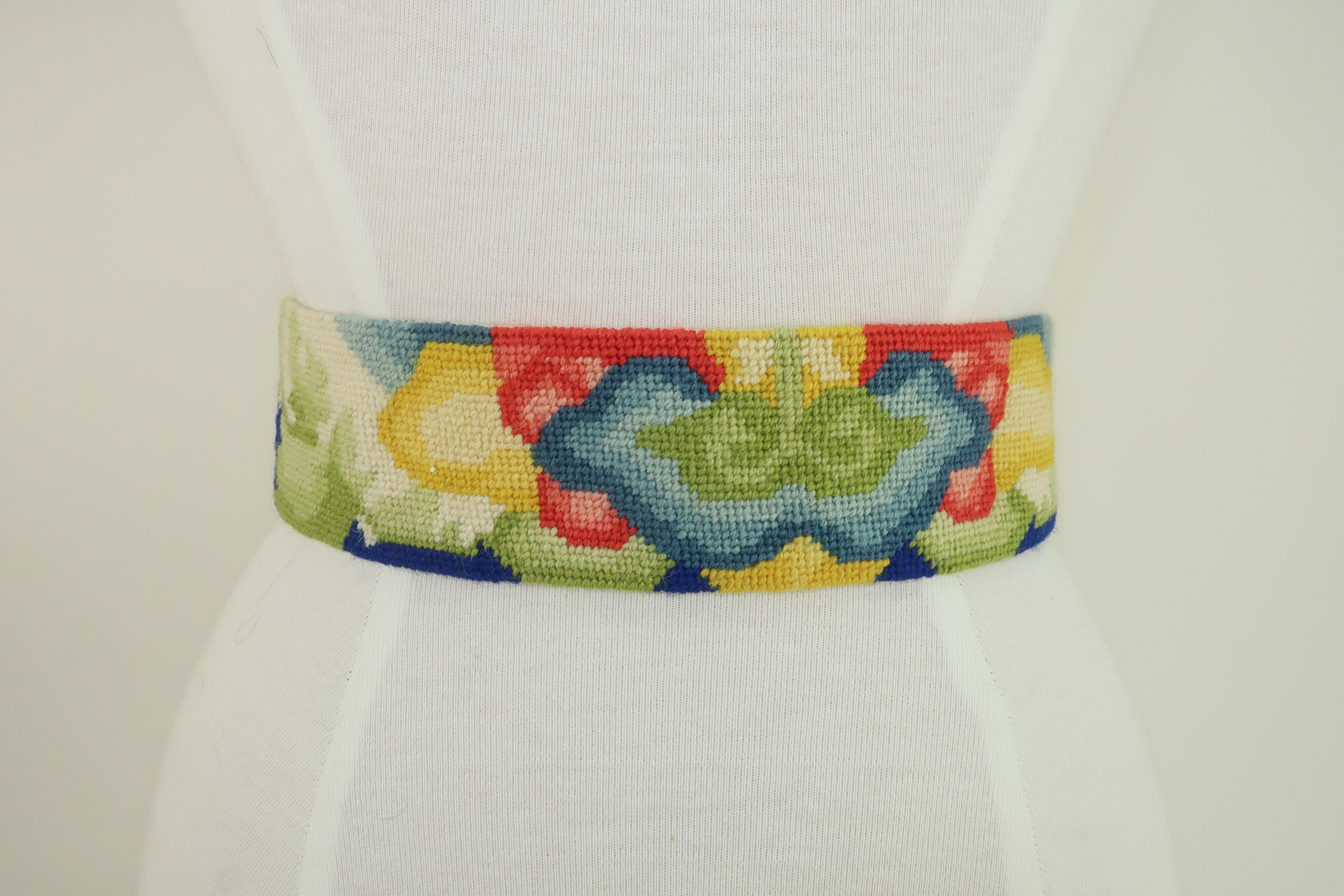 Mimi di N Large Frog Buckle With Needlepoint Belt, 1972 9