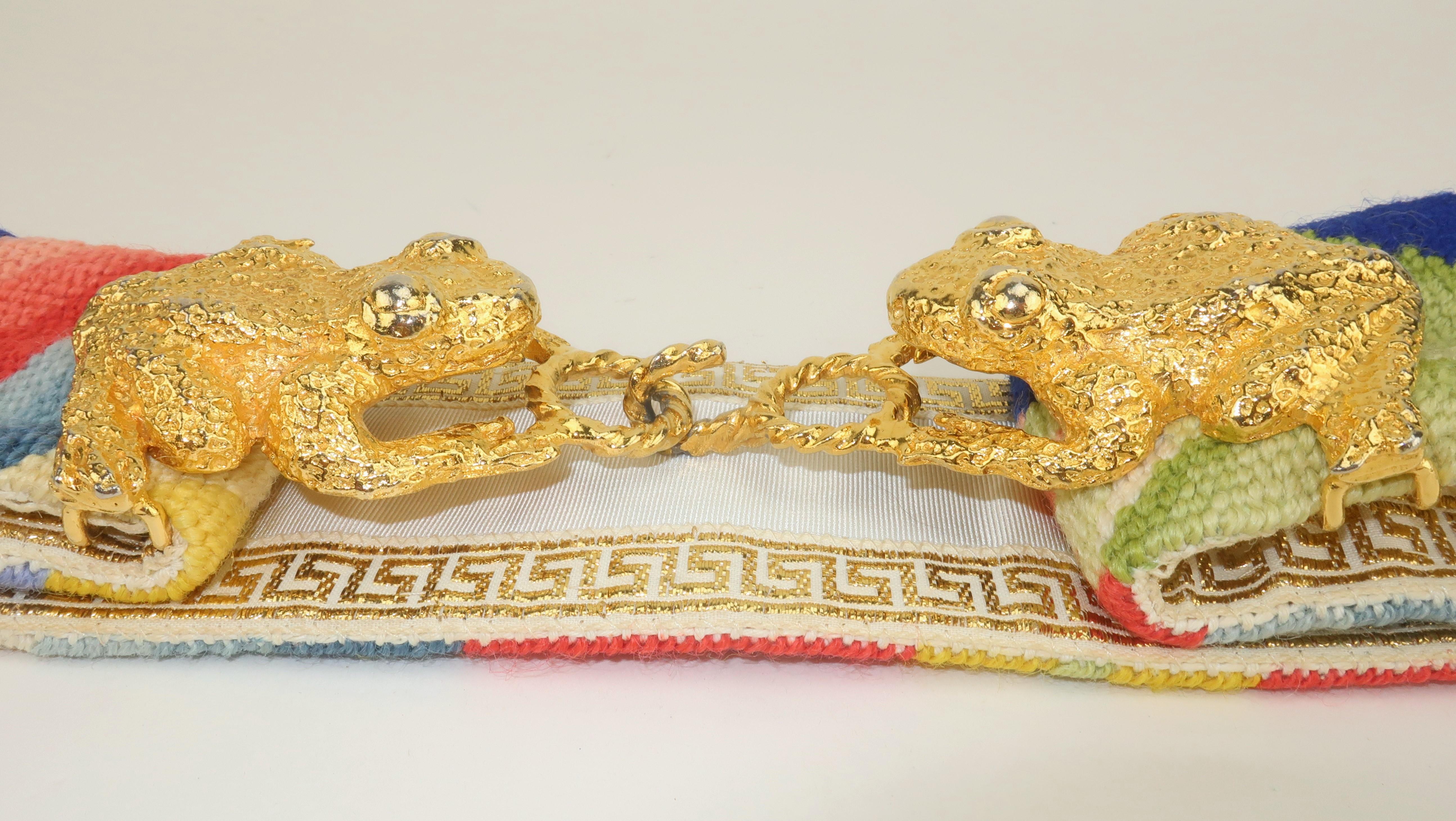 Mimi di N Large Frog Buckle With Needlepoint Belt, 1972 1