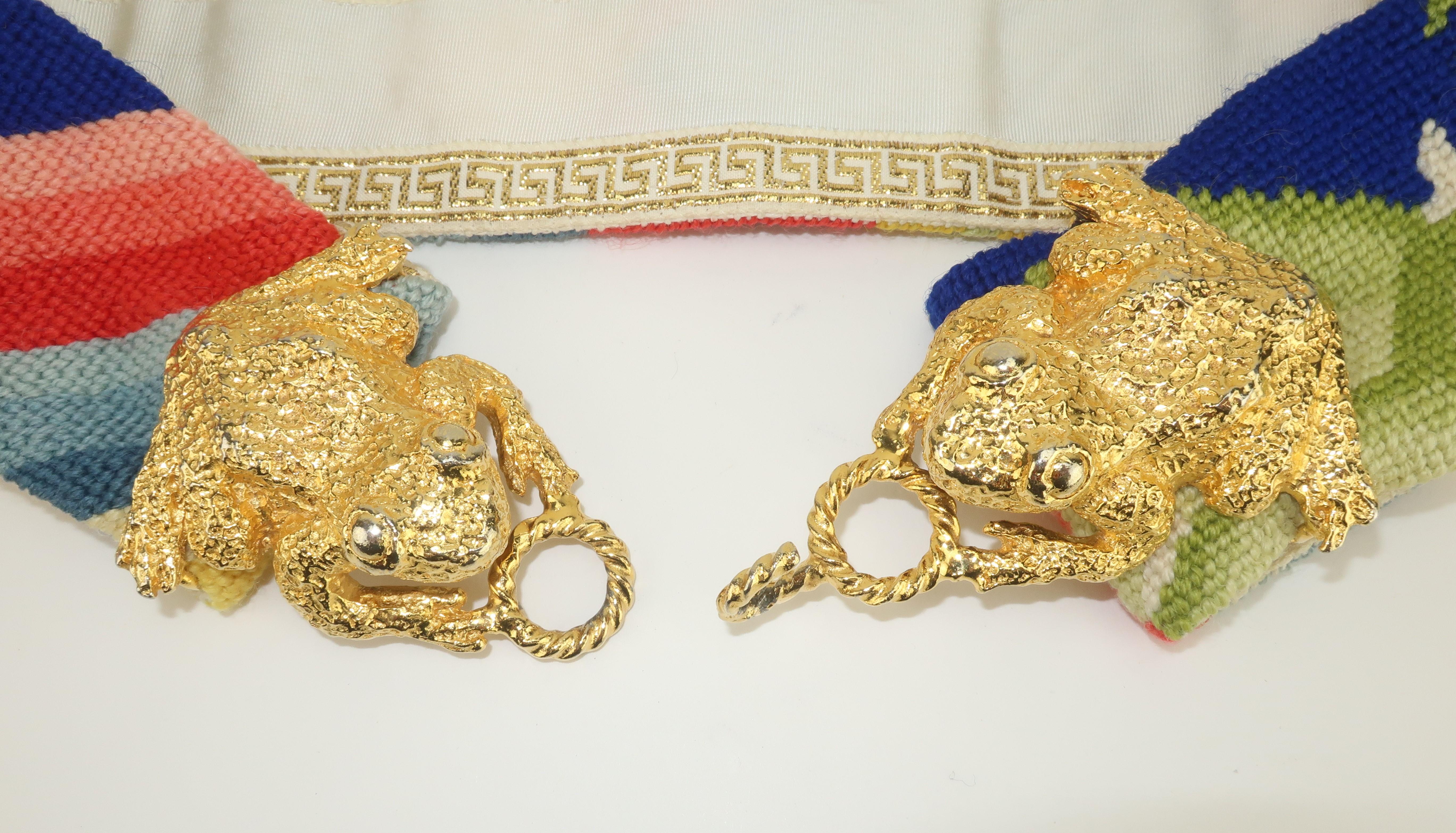 Mimi di N Large Frog Buckle With Needlepoint Belt, 1972 3