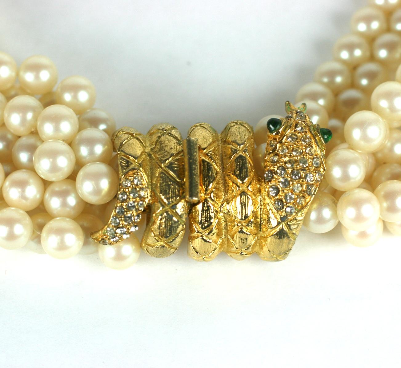 Artisan Mimi di Nardo Snake Clasp Pearls For Sale