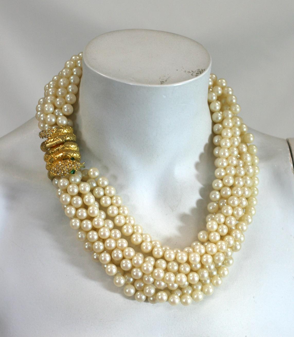 Mimi di Nardo Snake Clasp Pearls For Sale 2