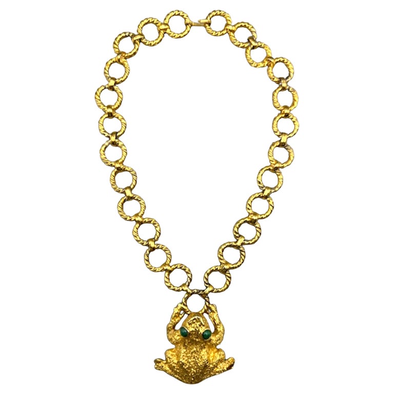 Collana Girocollo Con Ciondolo Rana In Cristallo E Zirconia Cubica - Stile Punk Vintage - Gioiello Bohémien Per Donne E Ragazze - Colore Oro