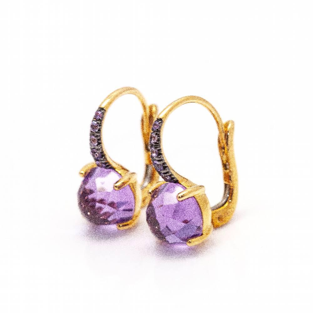 MIMI Earrings in Gold, Sapphires and Amethyst For Sale 6