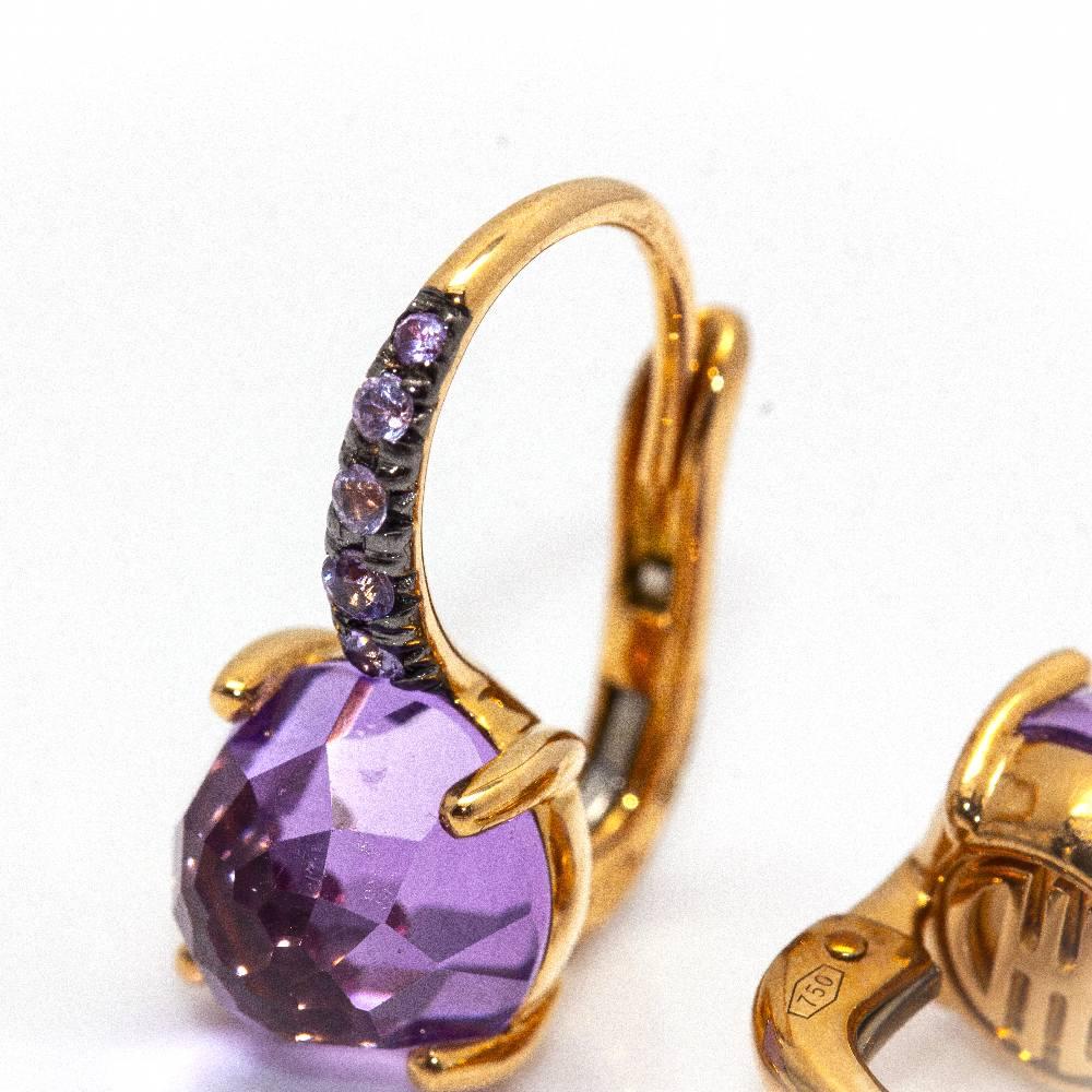 MIMI Earrings in Gold, Sapphires and Amethyst For Sale 2