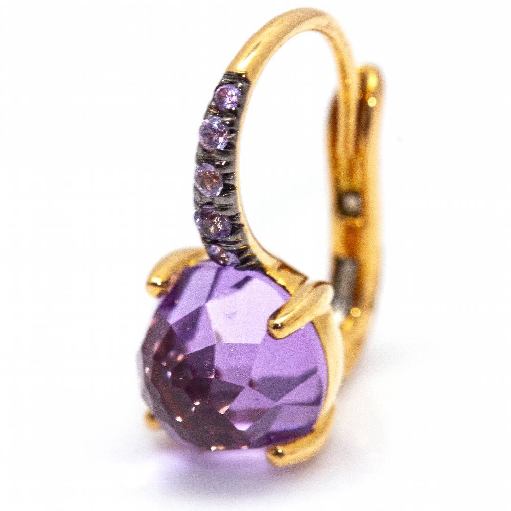 MIMI Earrings in Gold, Sapphires and Amethyst For Sale 3