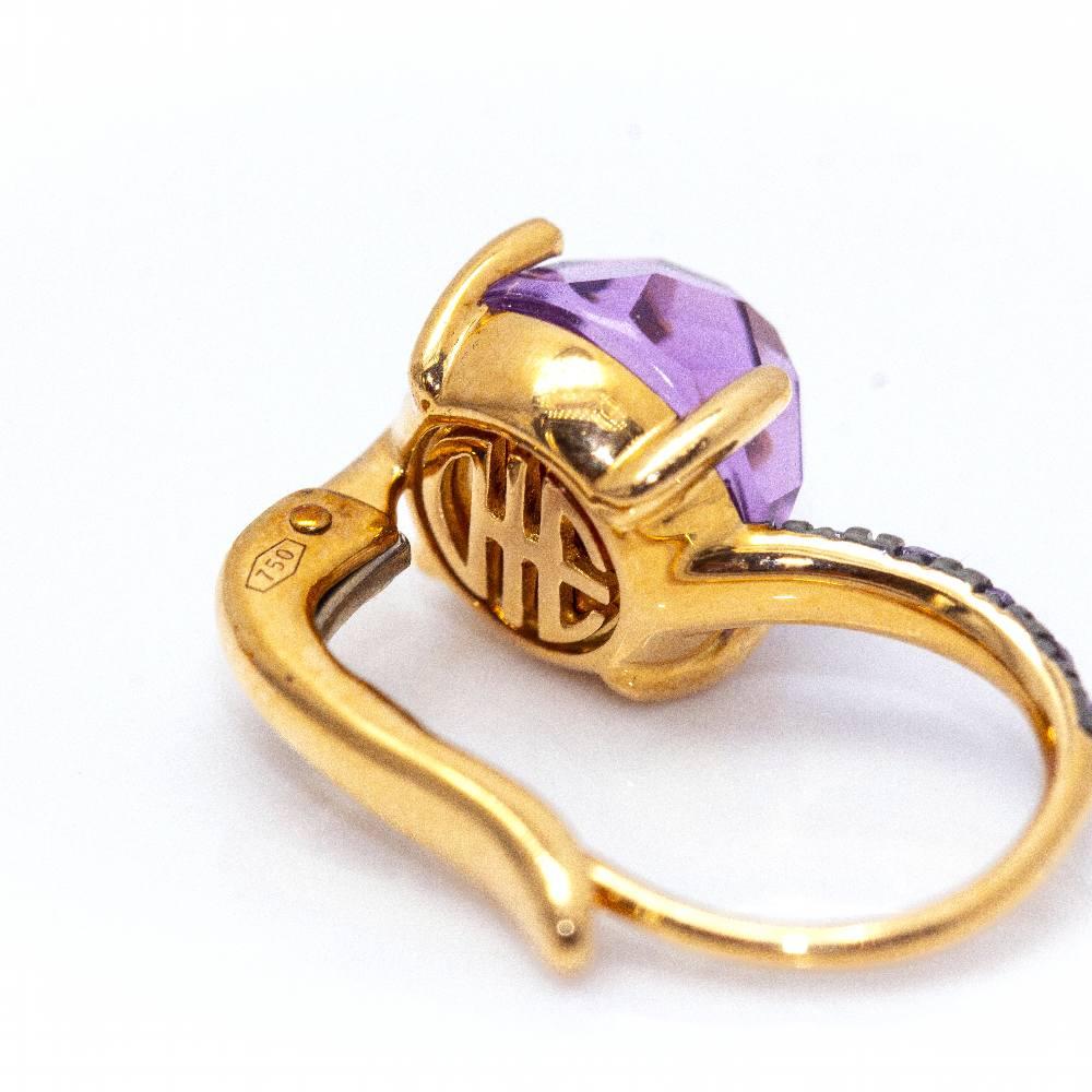 MIMI Earrings in Gold, Sapphires and Amethyst For Sale 4