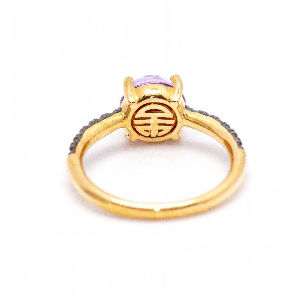Cabochon Anello MIMI in oro, zaffiri e ametista. in vendita