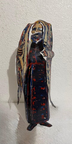 Scultura in metallo 3D con pittura a colori Costruzione di coniglio Mimi Gross