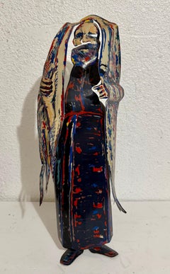 Scultura in metallo 3D con pittura a colori Costruzione di coniglio Mimi Gross