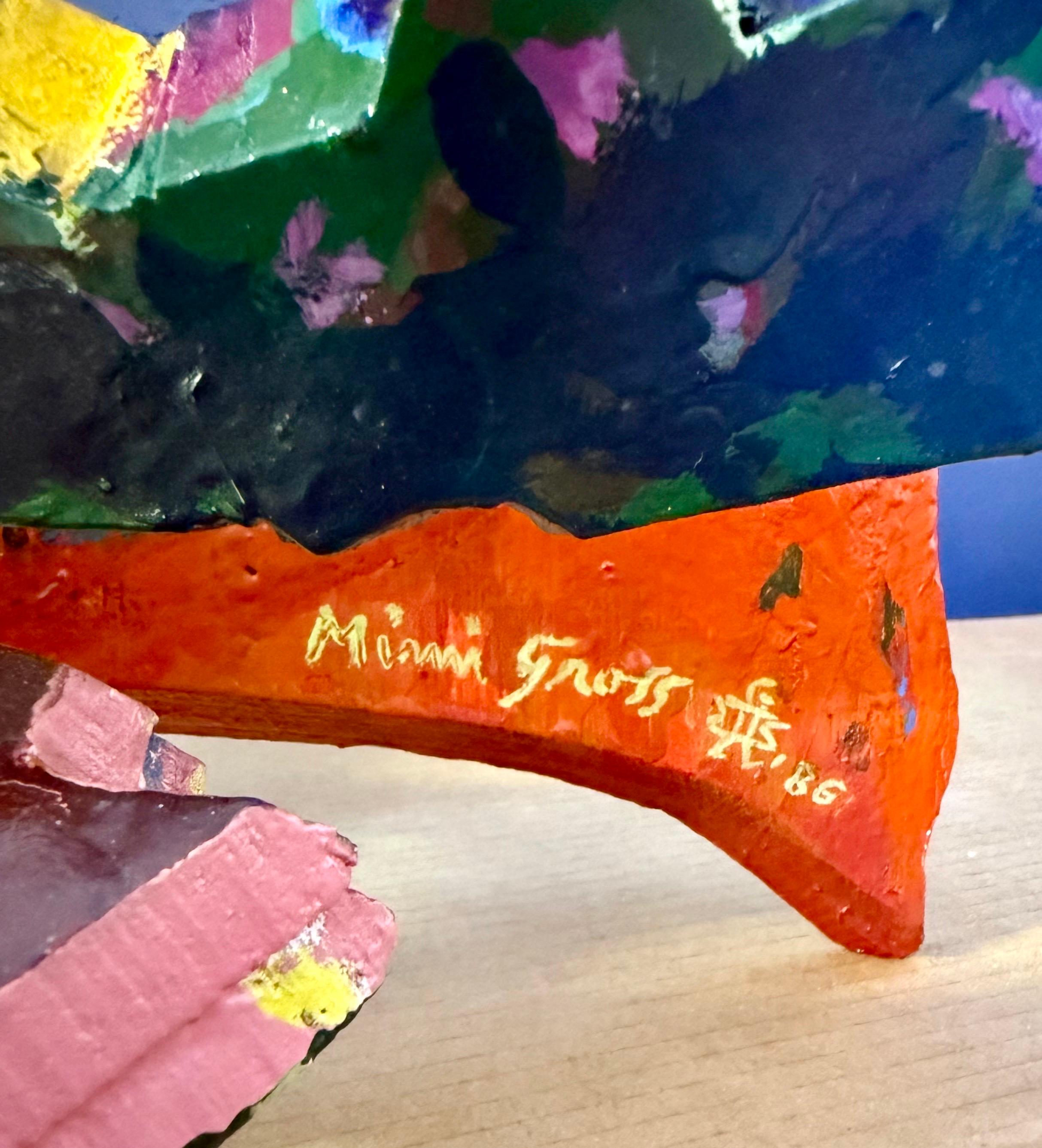 Große 3D-Skulptur mit Handmalerei Konstruktion Mimi Gross Holz Assemblage im Angebot 15