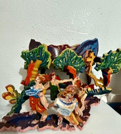 Scultura 3D di grandi dimensioni con pittura a mano Costruzione Mimi Gross Wood Assemblage