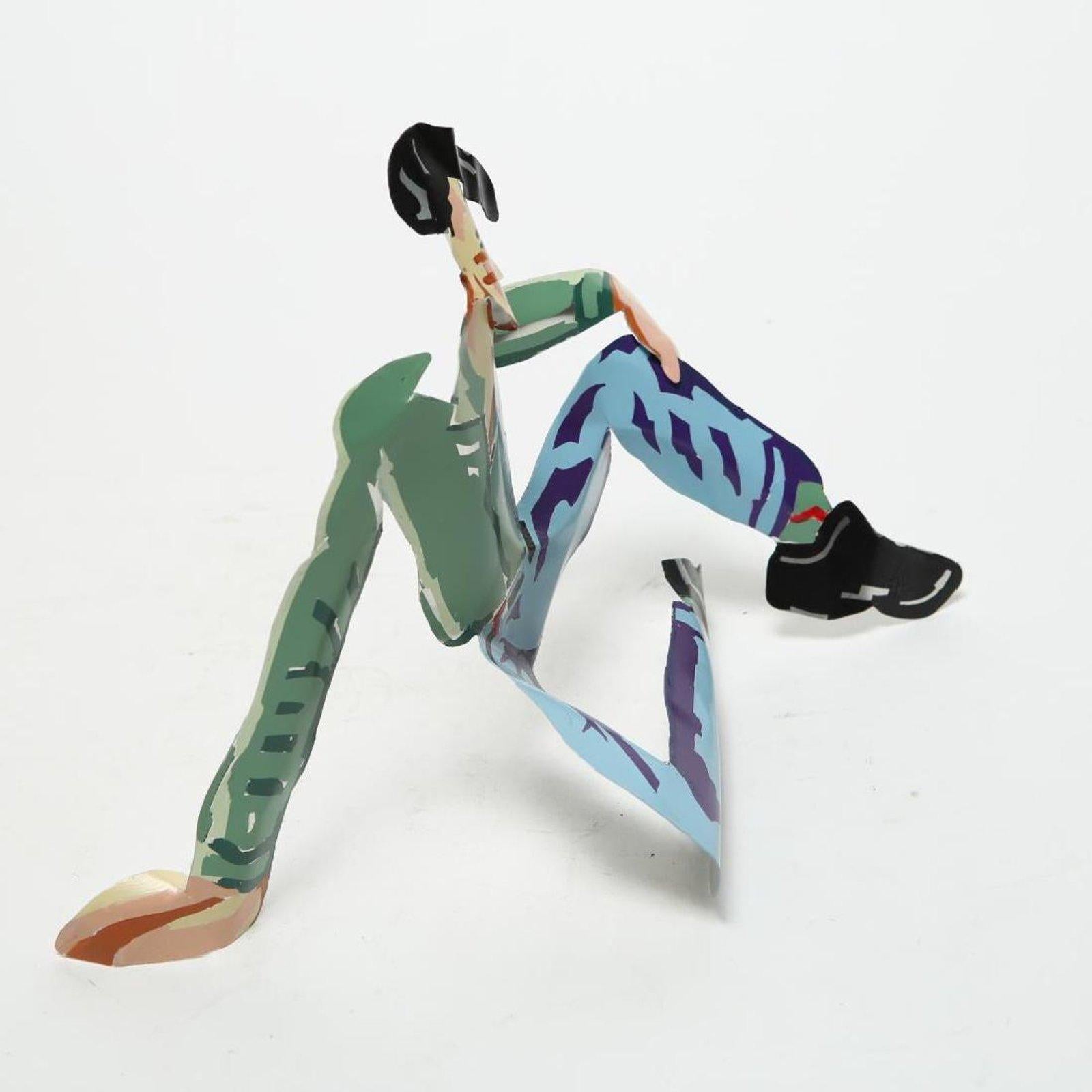 Mimi Gross Grooms Enamel Cut Aluminum Male Sculpture 1980s Post-Mod Pop Art In Fair Condition In Brooklyn, NY