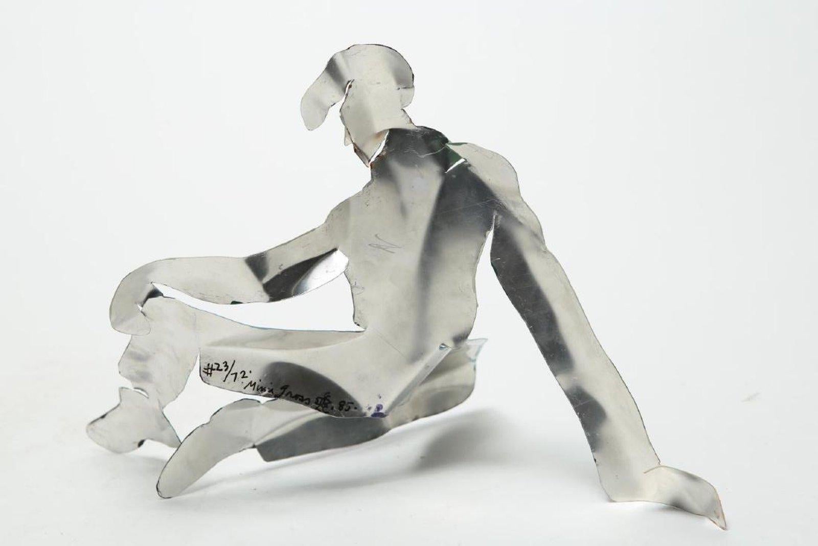 Mimi Gross Grooms Enamel Cut Aluminum Male Sculpture 1980s post-mod Pop Art    1