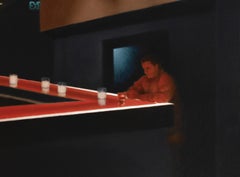 On The Town: After Hours  / restaurant bar scene oil on canvas