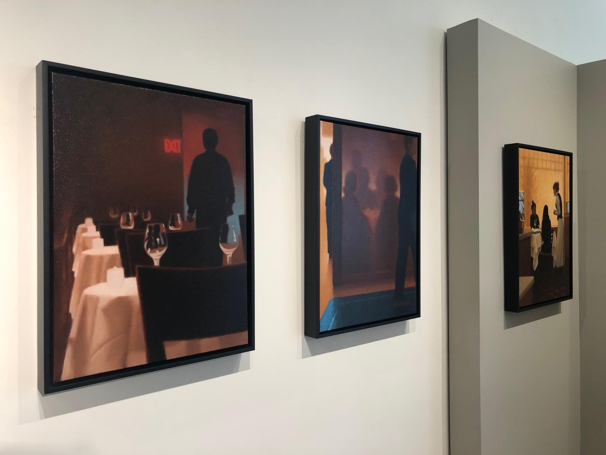 In città: San Francisco  / scena di un ristorante olio su tela in vendita 1