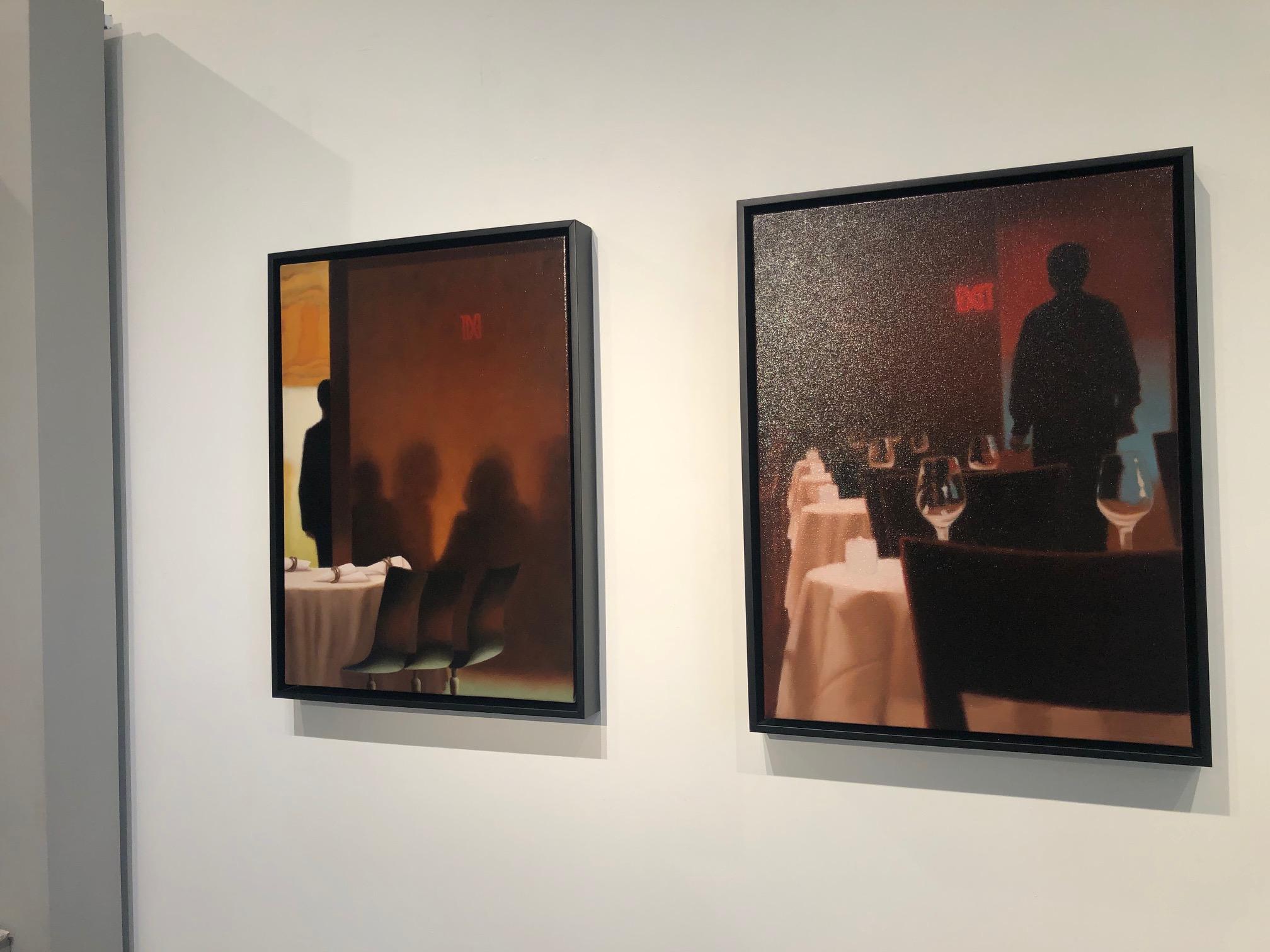 In città: San Francisco  / scena di un ristorante olio su tela in vendita 4