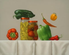 Pepper Party / oil on canvas - still life with food