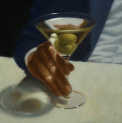 The Cocktail Hour / oil on canvas - martini + olives