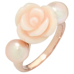 Mimi Milano 18 Karat Rose Gold Agate and Pearl Ring A190R2E-51