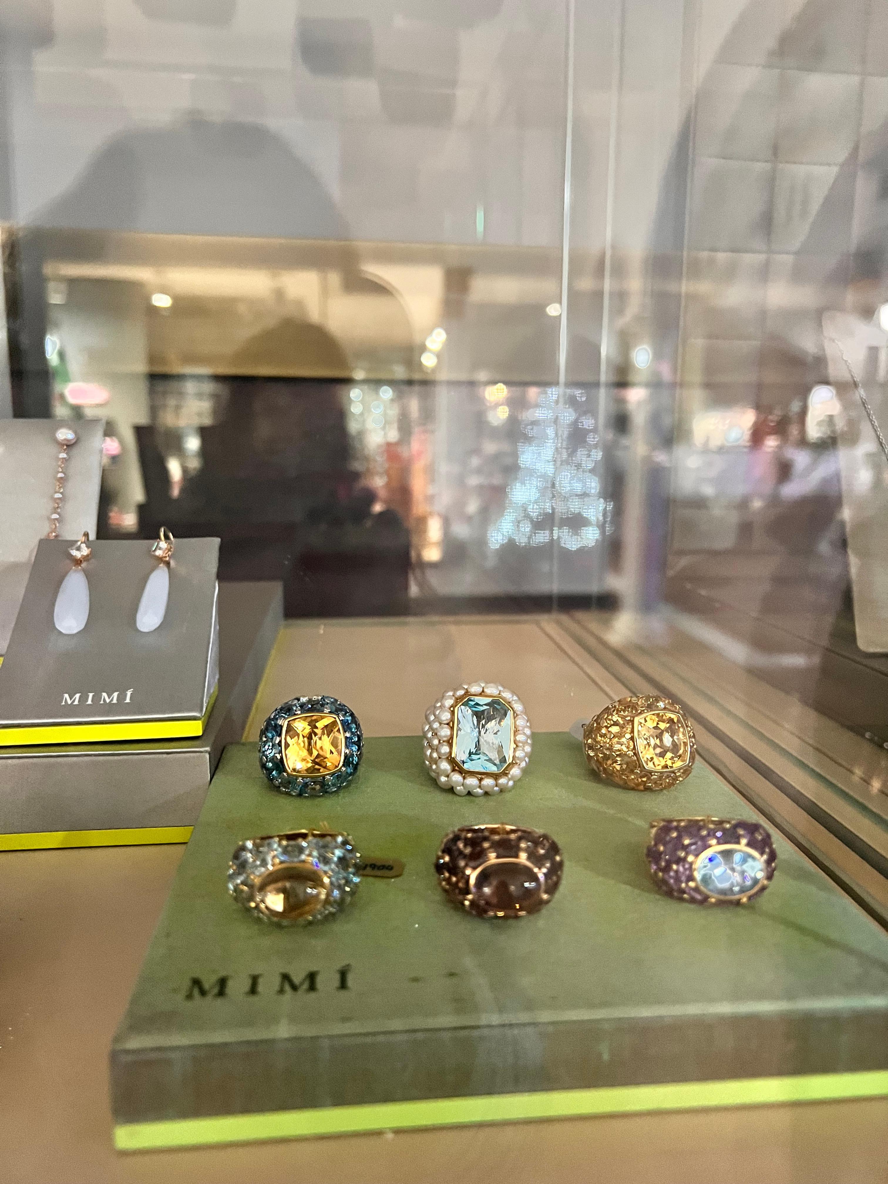 Mimi Milano Boucles d'oreilles en or rose 18 carats avec fleurs et perles d'agate en vente 3