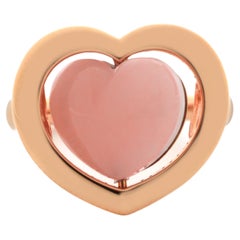 Mimi Milano, bague cocktail en or rose 18 carats et quartzite rose, taille 5