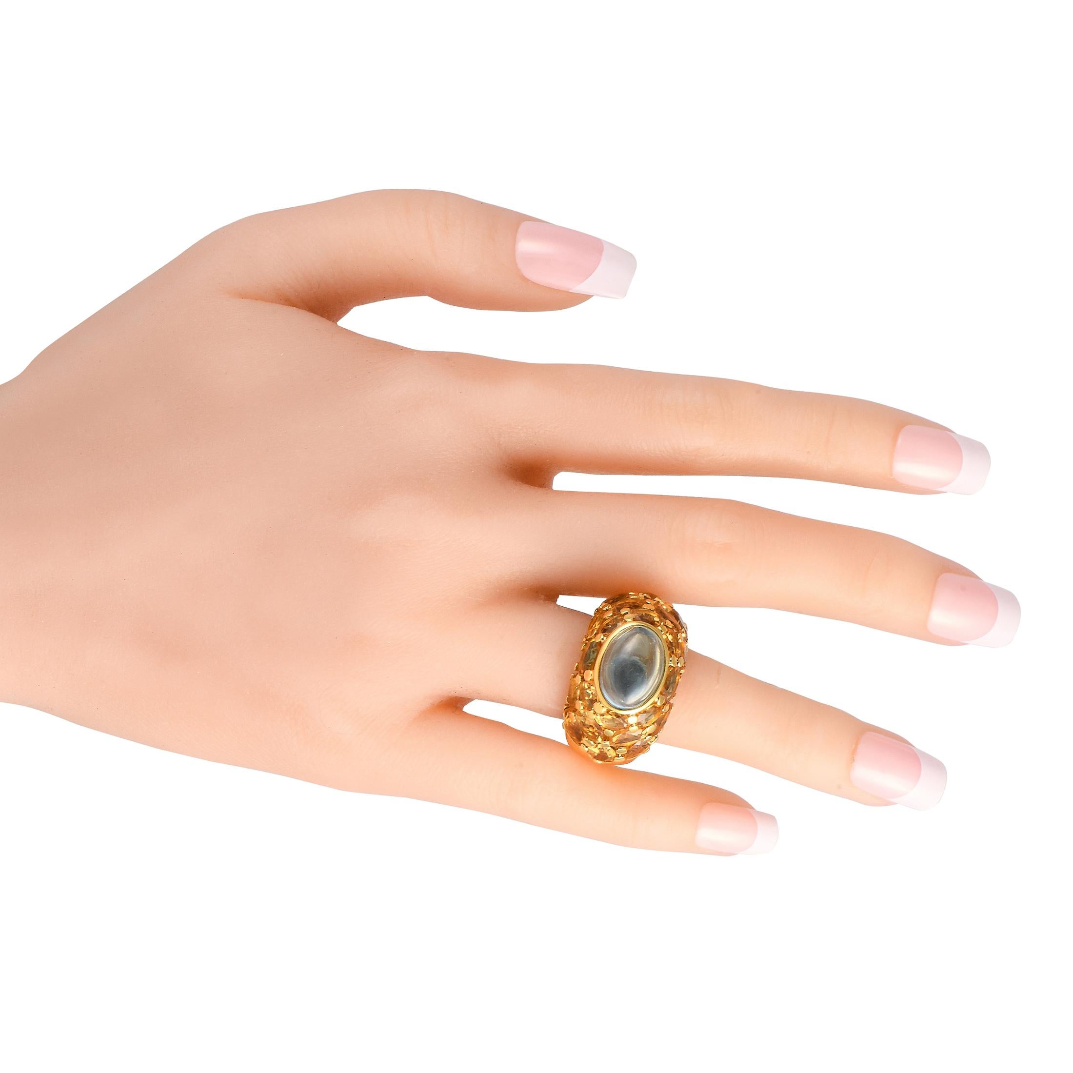 Taglio rotondo Anello Cocktail MIMI Milano in oro giallo 18K con Topazio e Citrino