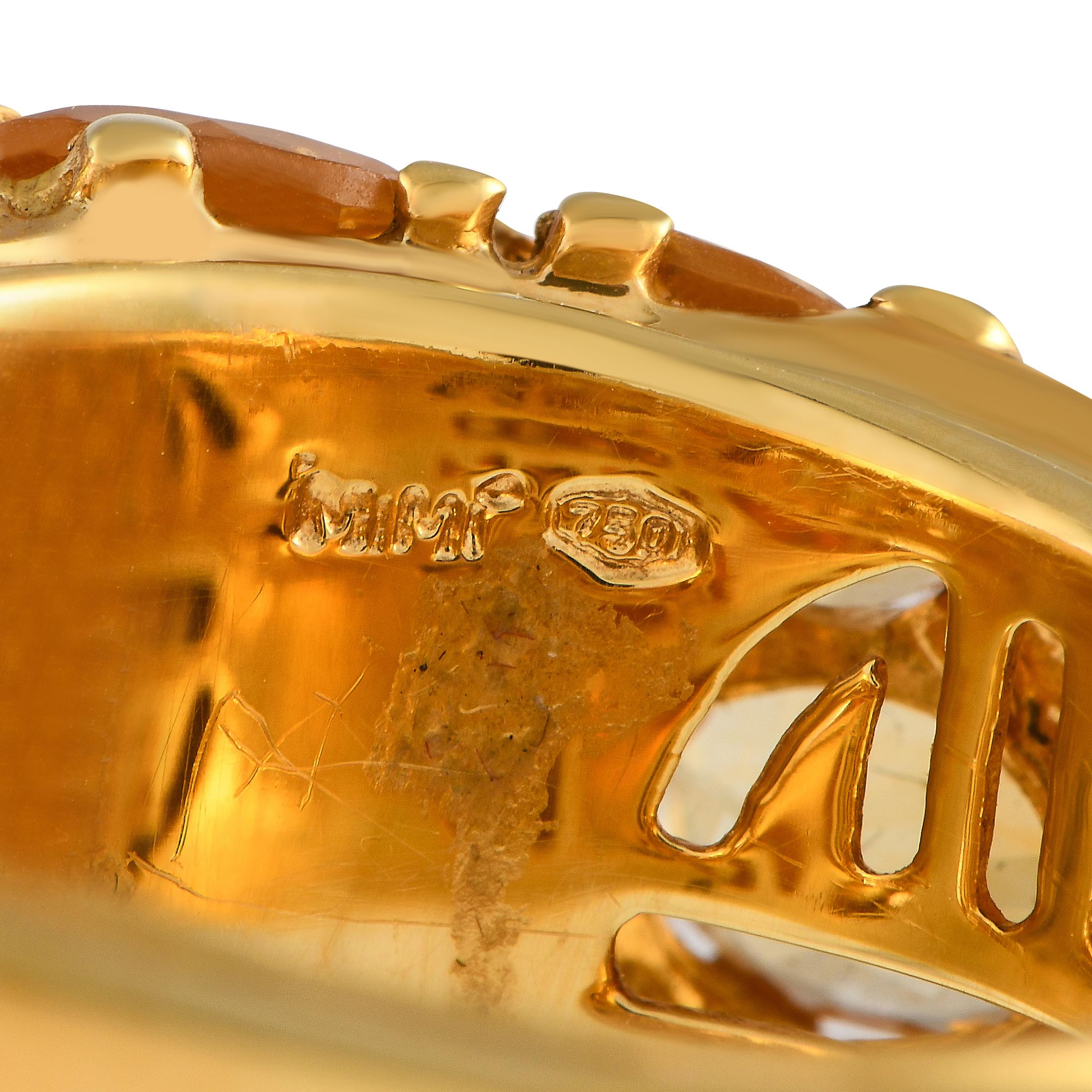 Anello Cocktail MIMI Milano in oro giallo 18K con Topazio e Citrino In condizioni ottime a Southampton, PA
