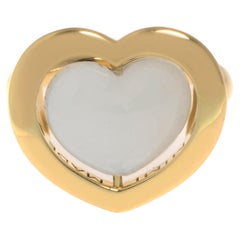 Mimi Milano, bague cocktail en or jaune 18 carats et quartzite blanche, taille 6,75