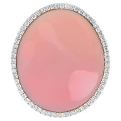 Mimi Milano Aurora Statement-Ring, 18 Karat Weißgold, MoP & Diamant, Größe 7,25