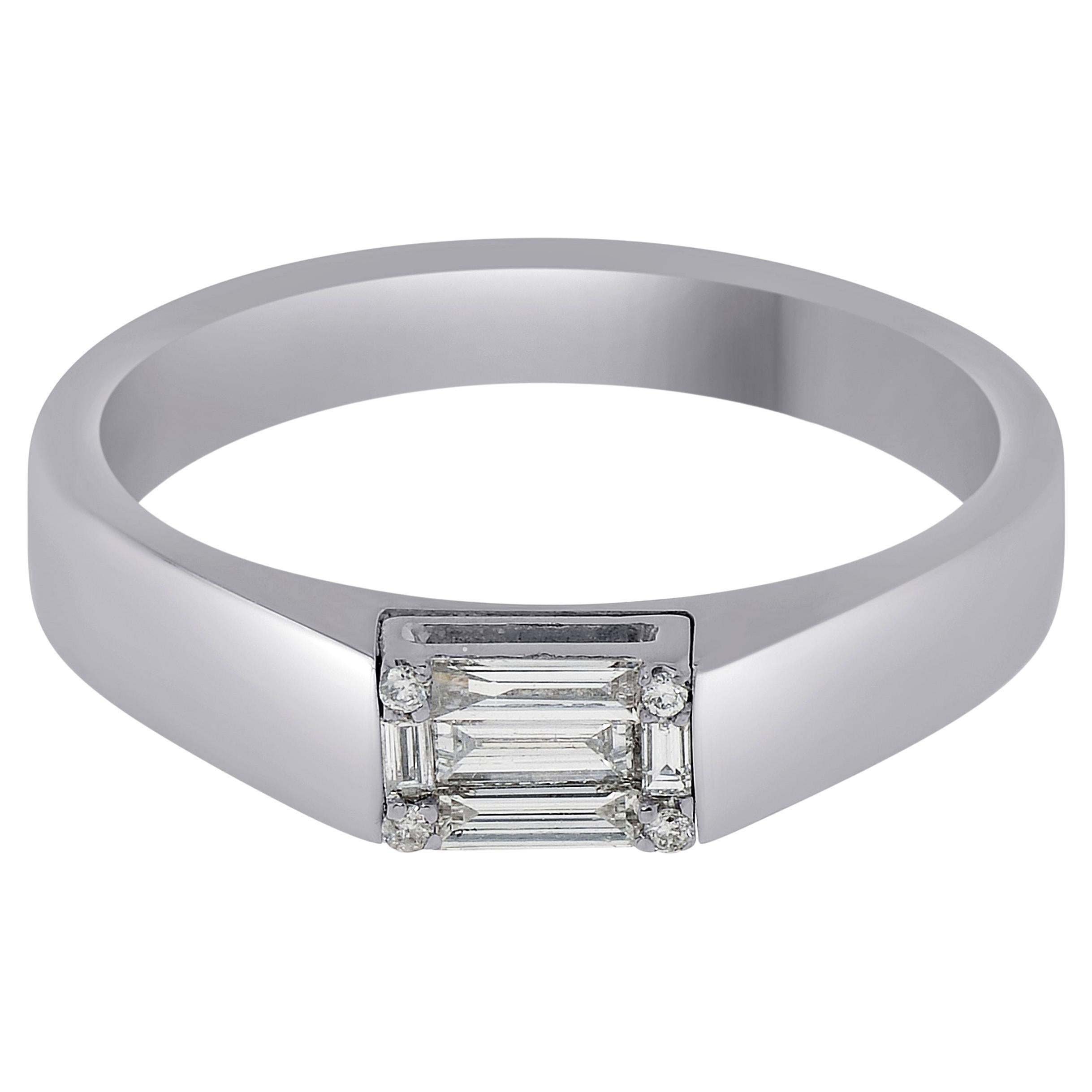 Mimi Milano Esseredivenire 18k White Gold Diamond Band Ring For Sale