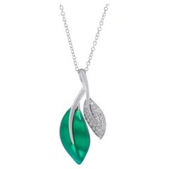 Mimi Milano Foglia 18k White & Rose Gold Agate & Diamond Necklace