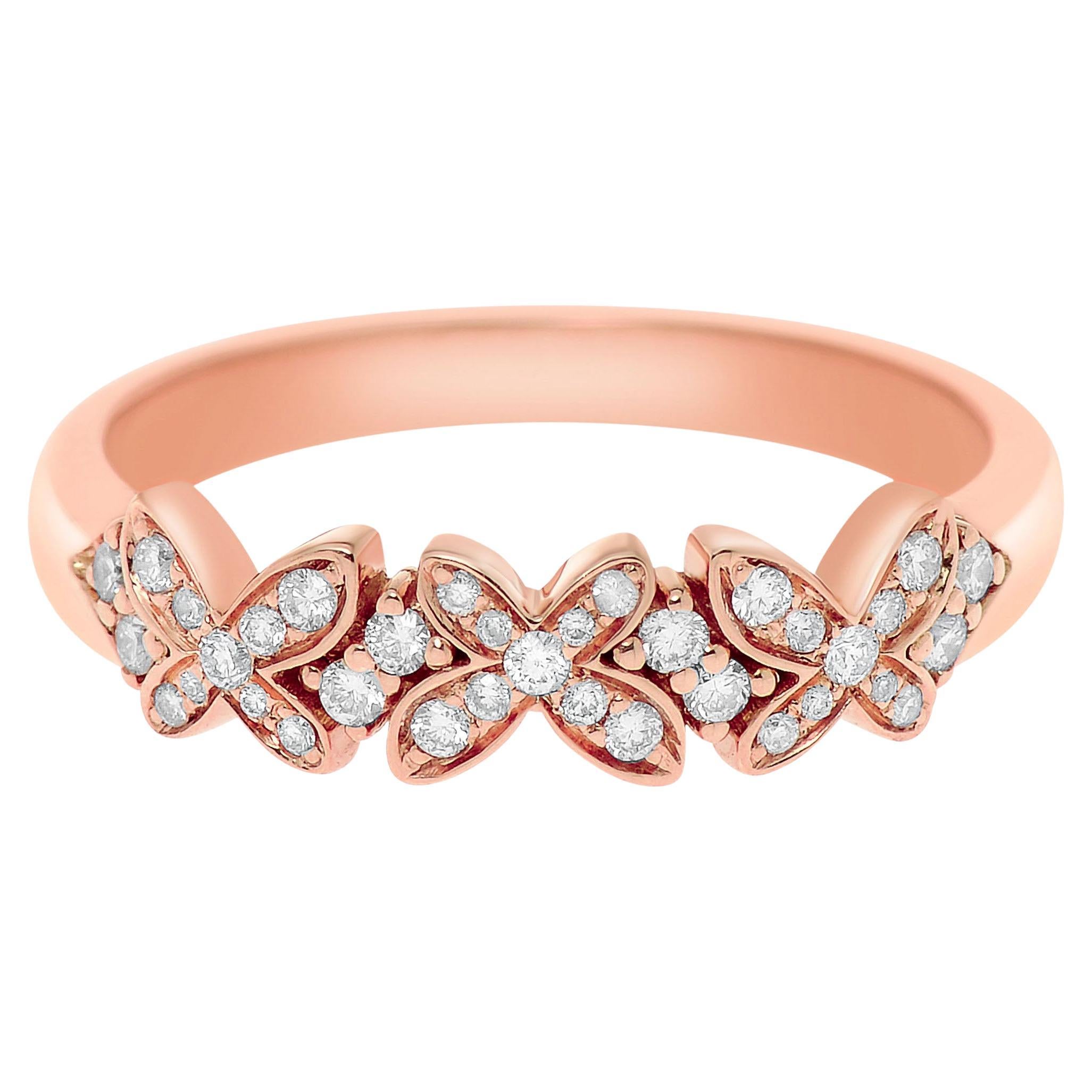 Mimi Milano Freevola 18k Rose Gold Diamond Band Ring For Sale at 1stDibs