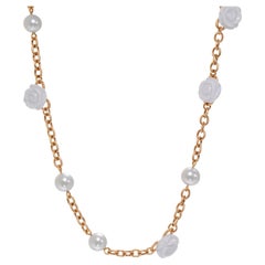 Mimi Milano Grace 18k Rose Gold, White Agate Choker Necklace