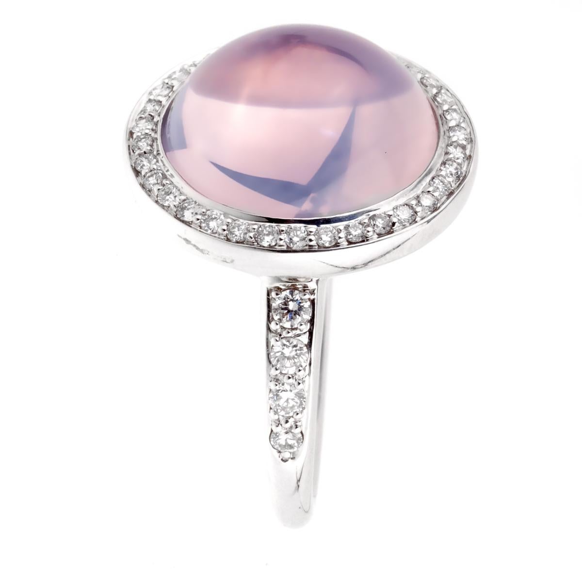 Mimi Milano Lavender Moonstone Diamond White Gold Ring In New Condition In Feasterville, PA