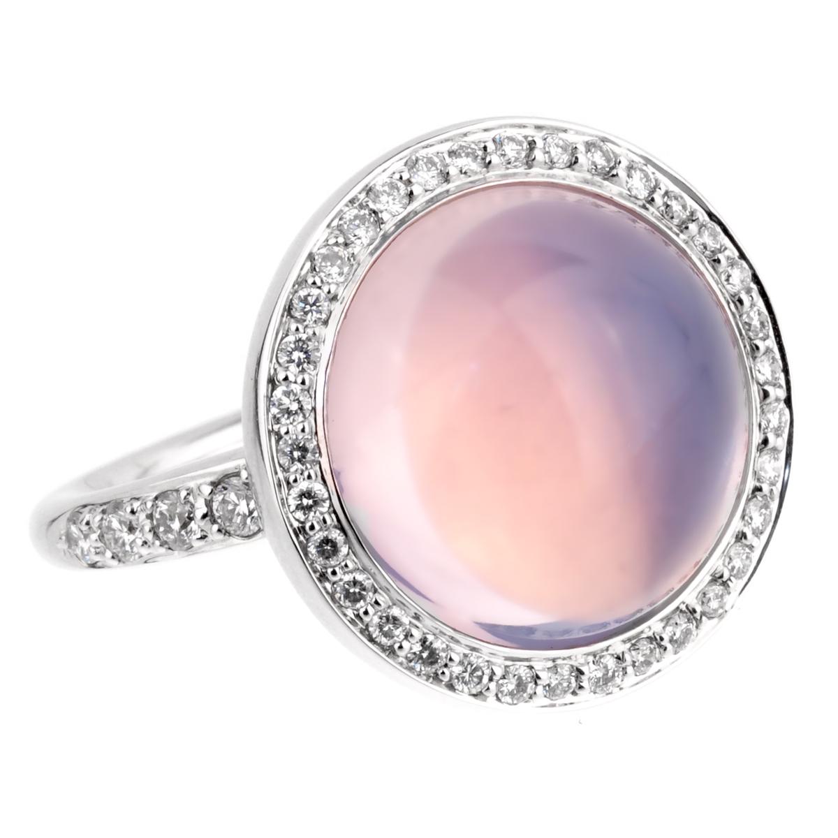 Mimi Milano Lavender Moonstone Diamond White Gold Ring