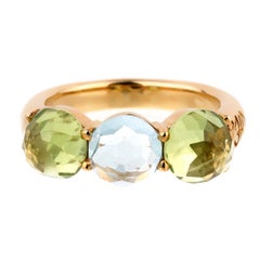 Mimi Milano Peridot Blue Topaz Gold Ring