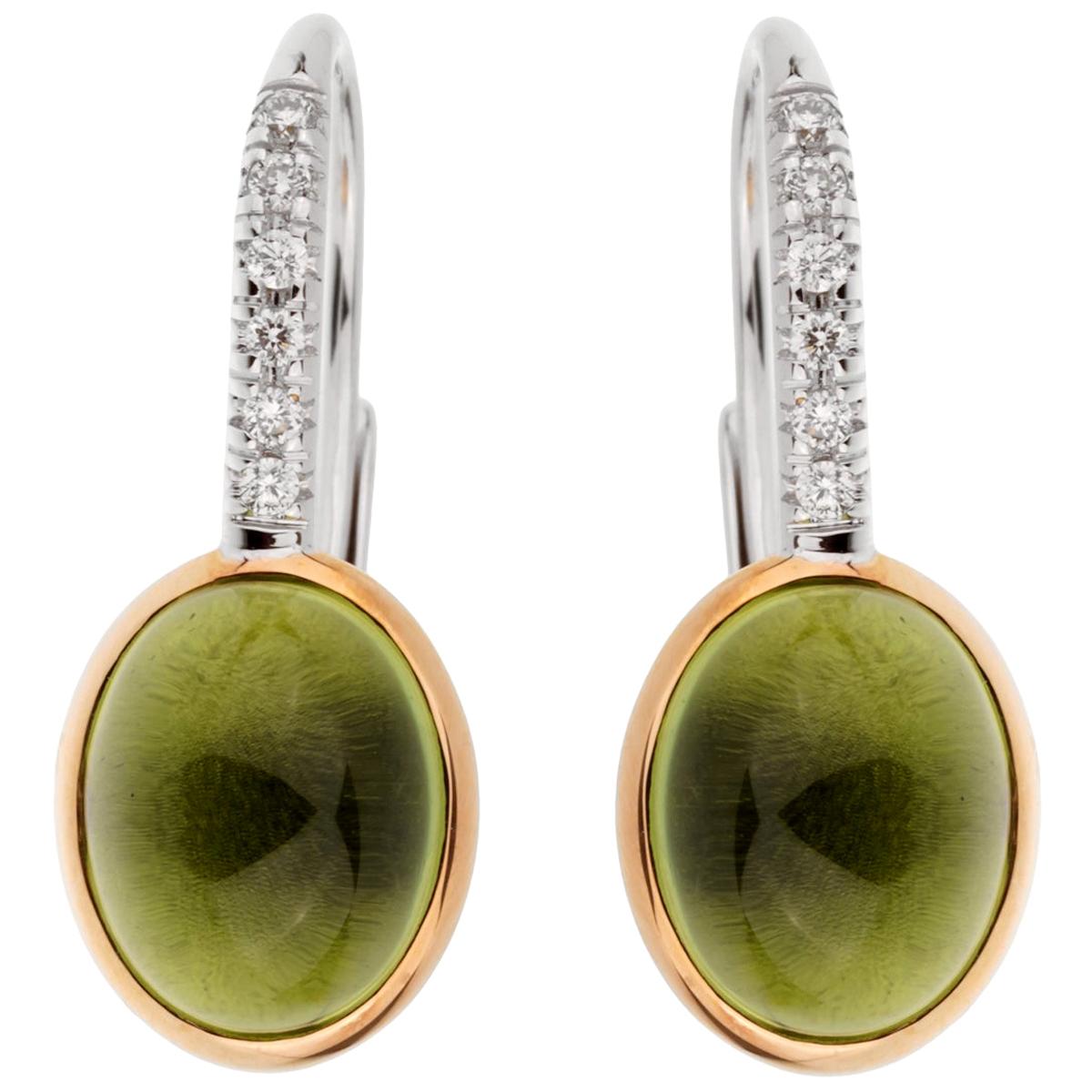 Mimi Milano Peridot-Diamant-Ohrringe aus Weißgold
