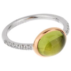 Mimi Milano Peridot Diamond White Gold Ring