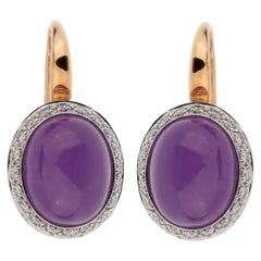 Mimi Milano, boucles d'oreilles en jade violet et diamants