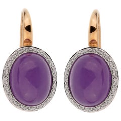 Mimi Milano, boucles d'oreilles en jade violet et diamants